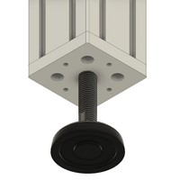 30-M16D80-1 MODULAR SOLUTIONS PLASTIC FOOT 80MM PAD, M16 STEM W/ JAM NUT